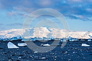 Iceberg at Diamond Beach Joekulsarlon in Iceland, Europe