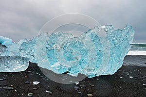 Iceberg at Diamond Beach Joekulsarlon in Iceland, Europe