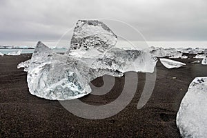 Iceberg at Diamond Beach Joekulsarlon in Iceland, Europe photo