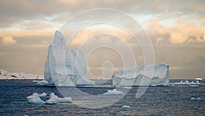 Iceberg drifting around Peterman Island in Antarctica.