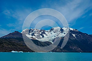 Iceberg floating in the Argentino Lake near the Upsala Glacier