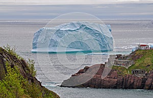 Iceberg floating by the coast