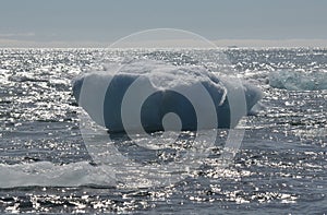 Iceberg floating in the icey waters off the coast of Iceland