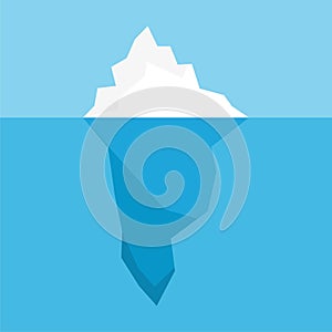 Iceberg floating in the ocean, icon or logo