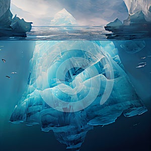 Iceberg floating in sea