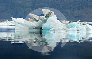 Iceberg of the glacial lagoon ot Vatnajokull glacier in Iceland