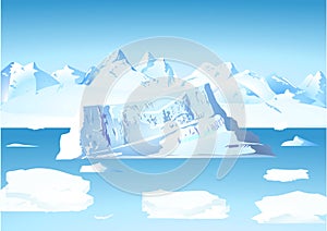 Iceberg and glacier