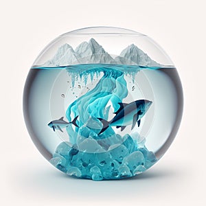 iceberg in a glass sphere