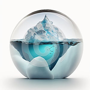 iceberg in a glass sphere