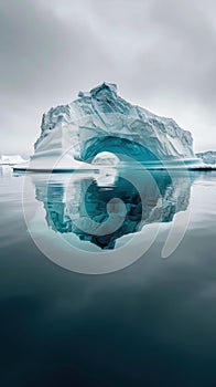 Iceberg - Hidden Danger And Global Warming Concept, copy space
