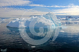 Iceberg ice floe reflection in Antarctic Peninsula