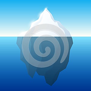 Iceberg illustration and background. Iceberg on water concept. Vector.