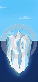 Iceberg illustration with blue sky backdrop