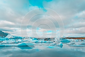 Iceberg in Jokulsarlon glacier lake in Iceland.