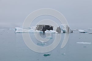 Iceberg lagoon jokulsarlon on the south of Iceland