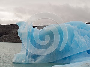 Iceberg in lake Argentino in front of Glacier Upsala