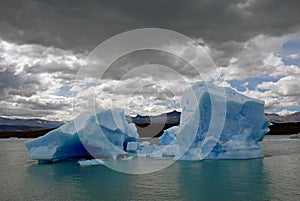 Iceberg in lake Argentino near Upsala glacier.