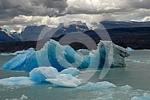 Iceberg in lake Argentino near Upsala glacier.