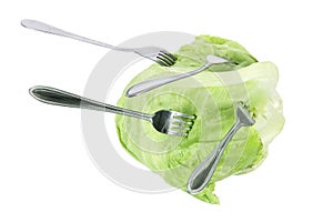 Iceberg Lettuce with Forks