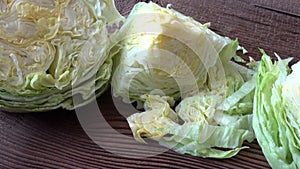 Iceberg lettuce fresh salad leaves.