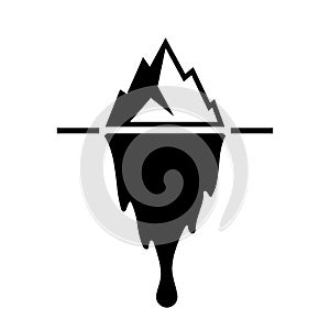 Iceberg melting vector icon