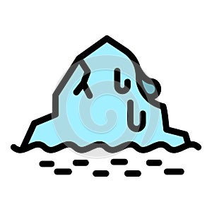 Iceberg melts icon color outline vector