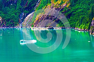 Sawyer Glacier Alaska Tracy Arm Fjord Sunset photo