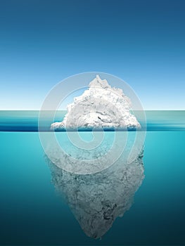 Iceberg model on blue ocean photo