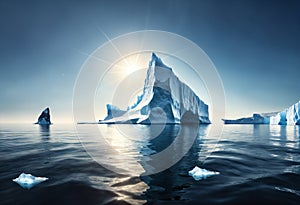 Iceberg in the ocean. Generative AI