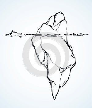 Iceberg in the ocean. Vector drawing