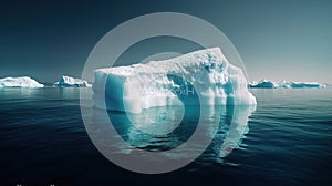 Iceberg in the ocean with a view under water. Crystal clear water. Hidden Danger And Global Warming, Generative AI