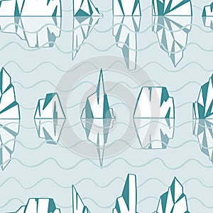 Iceberg sea seamless pattern print fabric winter background