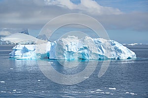 Iceberg shining in white, turquoise color, Southern Antarctic Ocean, Antarctica