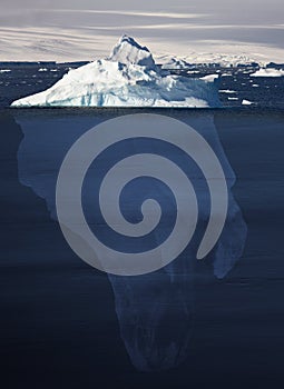 Iceberg showing 90 percent underwater - Antarctica