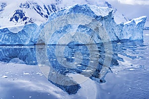 Iceberg Snow Mountains Blue Glaciers Reflection Abstract Dorian Bay Antarctica photo