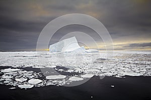 Iceberg during sunset