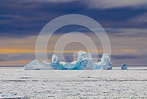 Iceberg during sunset