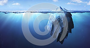 Iceberg - Underwater Risk - Global Warming Concept