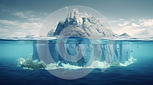 Iceberg - Underwater Risk - Global Warming Concept - 3d Rendering