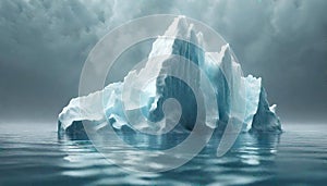 Iceberg - Underwater Risk - Global Warming Concept - 3d Rendering