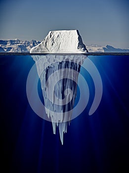 Iceberg with underwater view