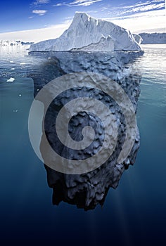 Iceberg with underwater view