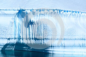 Iceberg wall with texture and cuts, Antarctica