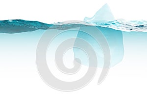 Iceberg on water surface isolated