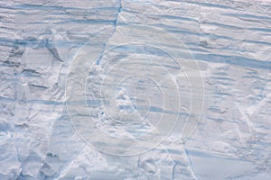 Icebergs in antarctic waters - lines of an ice-berg indicate the age of it