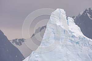 Icebergs in antarctic waters - lines of an ice-berg indicate the age of it