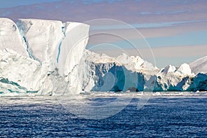 Icebergs and bergie bits at Iluissat Icefiord, Greenland