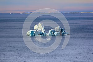 Icebergs in British channel. Franz Joseph Land