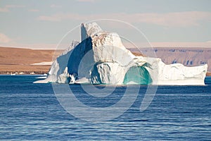 Icebergs on coast of Devon Island, Nunavut, Canada