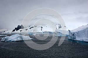 Icebergs in Danco Island Bay, Antarctica